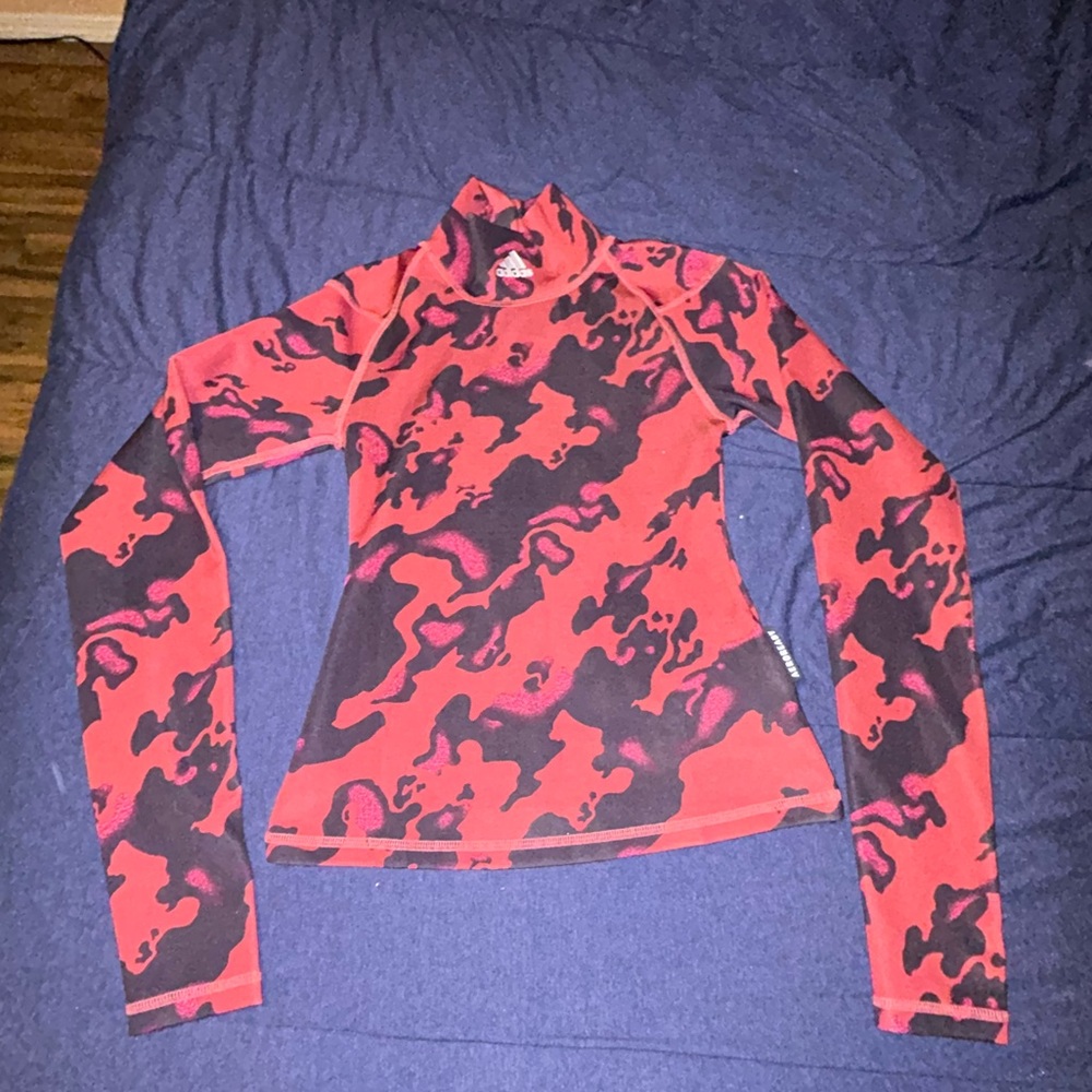 Adidas Aeroready maroon mixed camouflage turtleneck shirt size XS